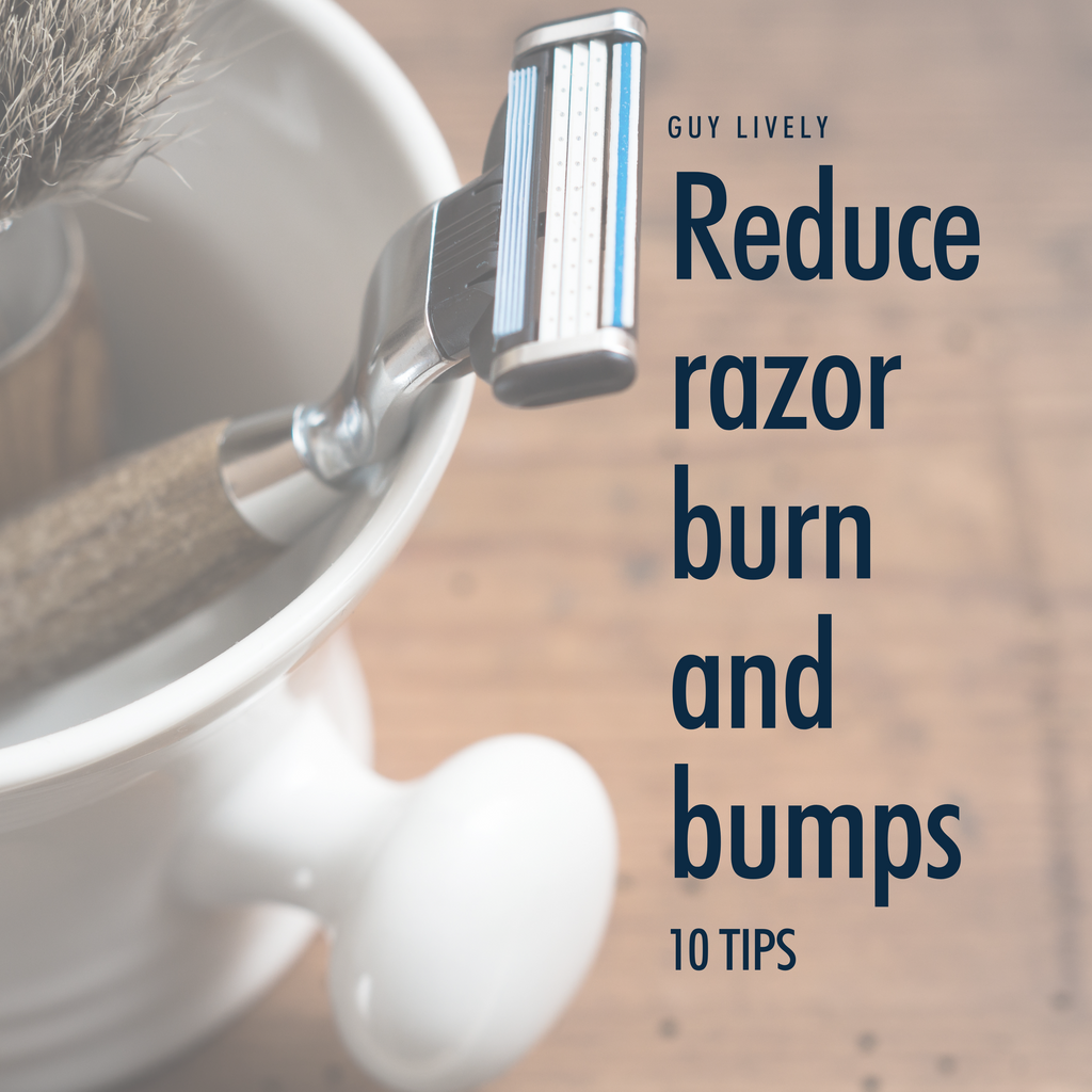 Reduce razor burn and bumps article and blog post. Shave, razors, shaving cream and aftershave lotion.