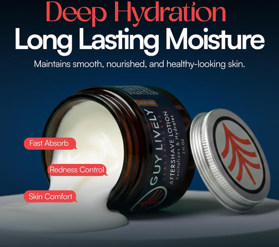 Organic Aftershave Lotion for Men | Hydrating Anti Aging Razor Bump Relief - Guy Lively