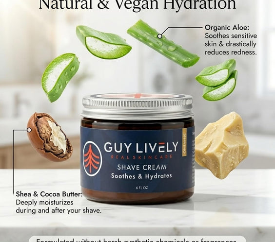 Premium Men’s Shave Cream – Soothes & Hydrates with Organic Botanicals - Guy Lively
