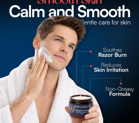 Organic Aftershave Lotion for Men | Hydrating Anti Aging Razor Bump Relief - Guy Lively
