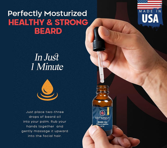 Beard Oil for Men | Hydrating Grooming Oil with Organic Moringa Marula and Hemp Oils