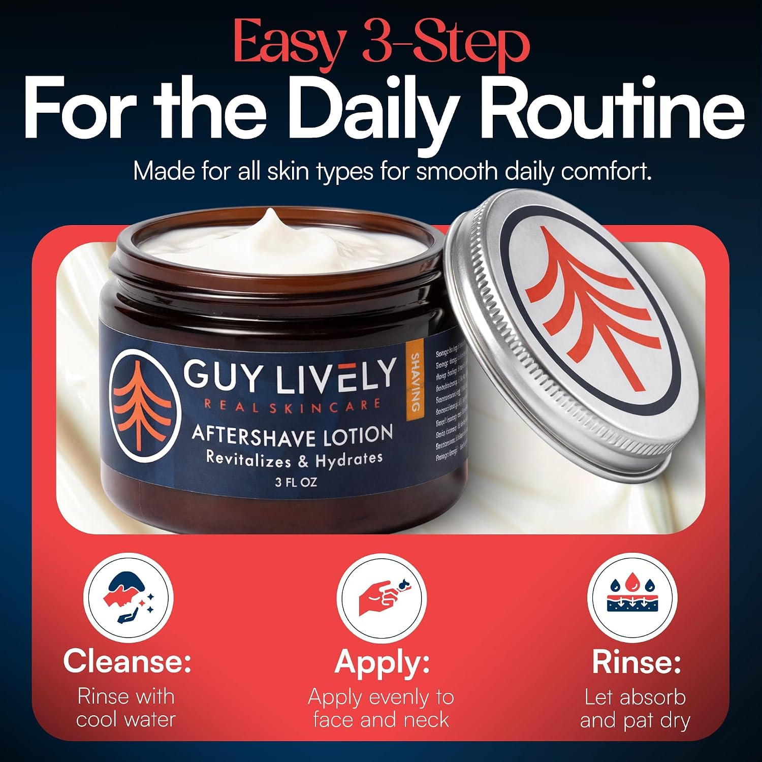Organic Aftershave Lotion for Men | Hydrating Anti Aging Razor Bump Relief - Guy Lively