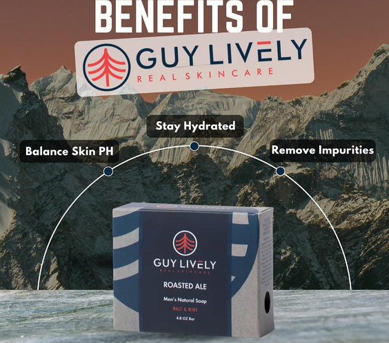 Roasted Ale Men’s Natural Bar Soap – Malt & Mint Deep Clean & Hydration - Guy Lively