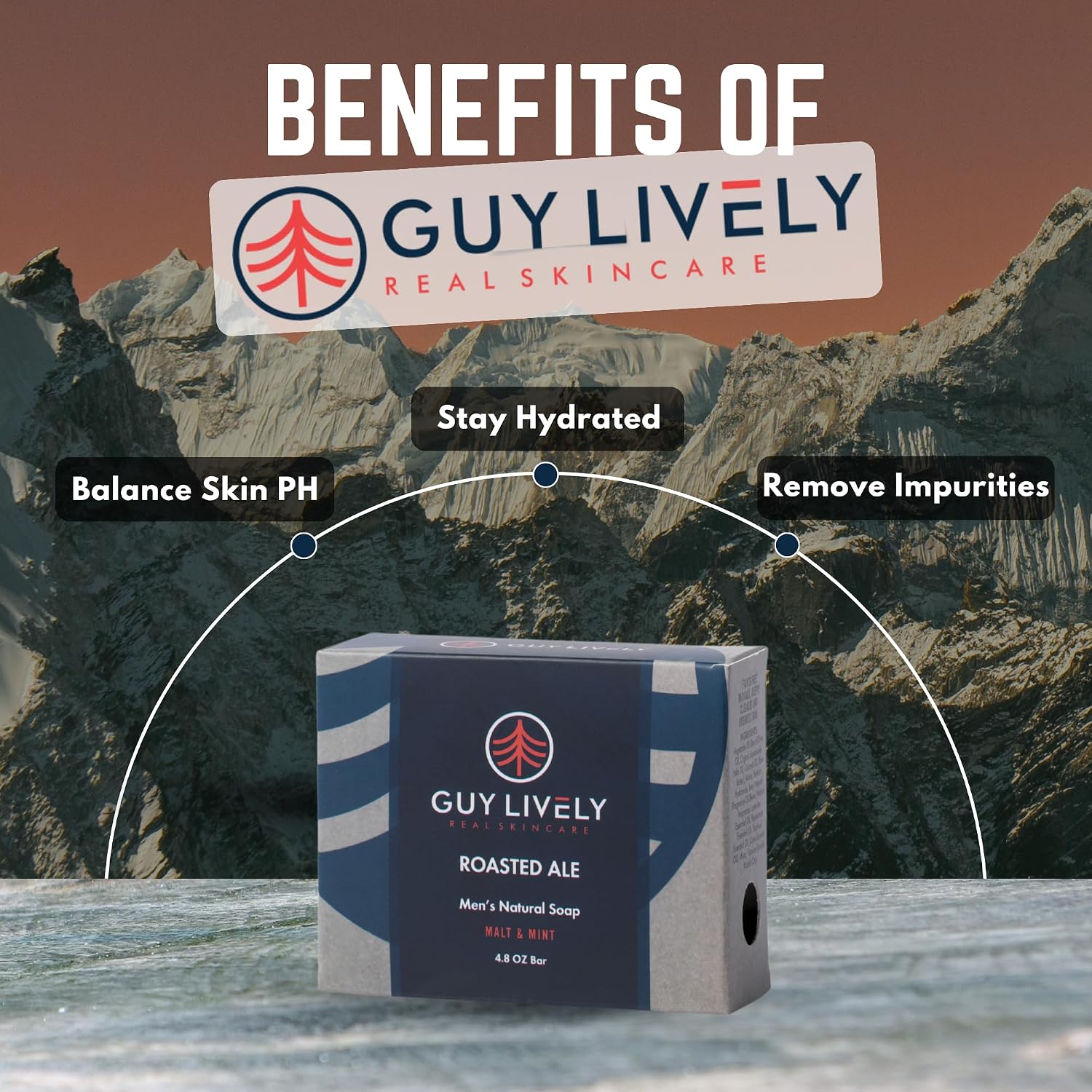 Roasted Ale Men’s Natural Bar Soap – Malt & Mint Deep Clean & Hydration - Guy Lively