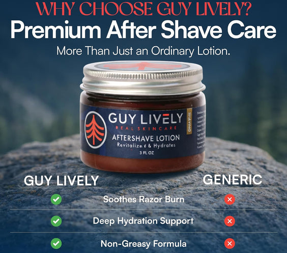 Organic Aftershave Lotion for Men | Hydrating Anti Aging Razor Bump Relief - Guy Lively