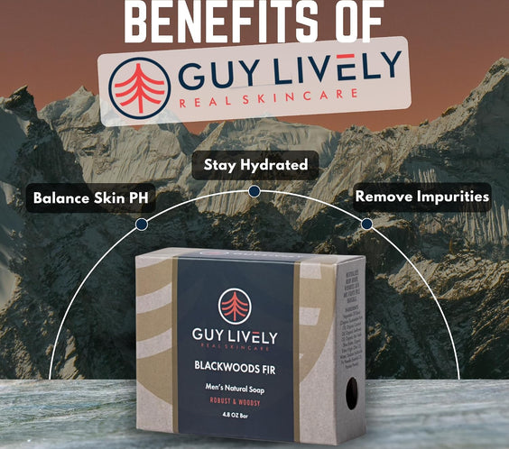 Blackwoods Fir Bar Soap for Men | Woodsy Detox Cleanser with Fir Needle and Parsley - Guy Lively