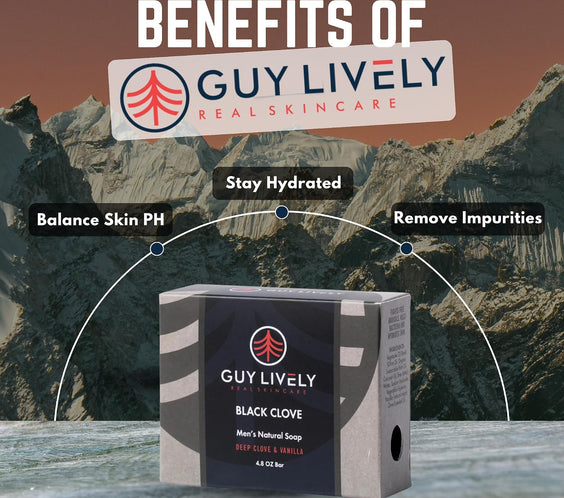 Black Clove Bar Soap for Men | Deep Cleansing Soap with Clove, Vanilla and Antioxidants - Guy Lively