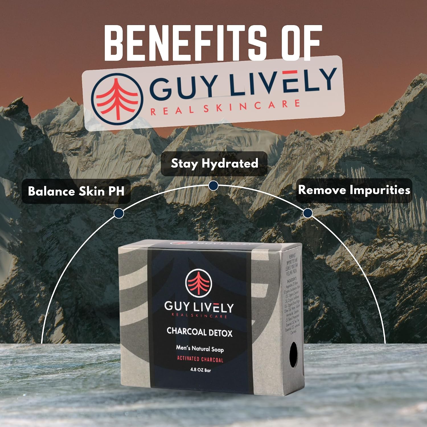 Charcoal Detox Men’s Natural Bar Soap – Activated Charcoal & Peppermint - Guy Lively