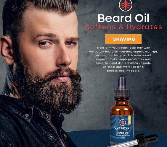 Beard Oil for Men | Hydrating Grooming Oil with Organic Moringa Marula and Hemp Oils