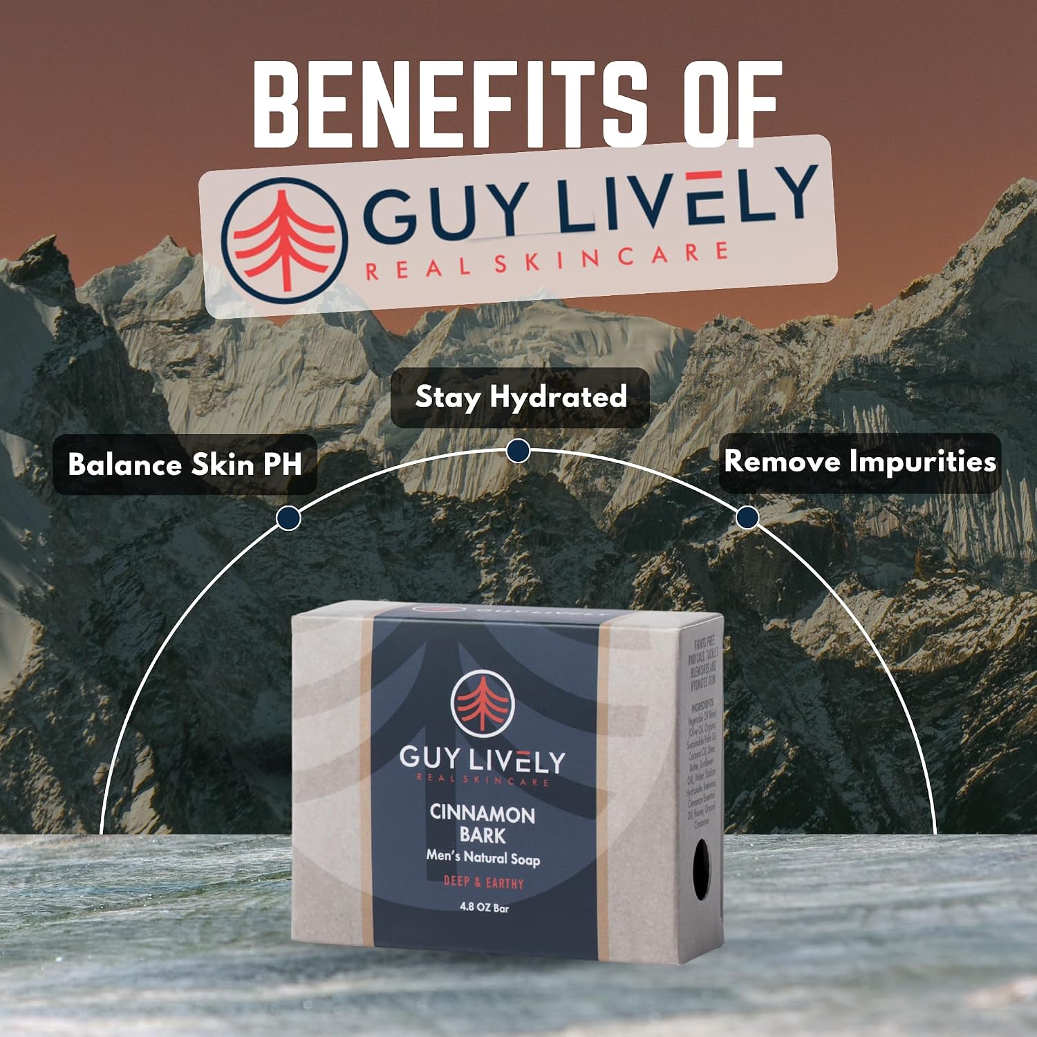 Cinnamon Bark Men’s Natural Bar Soap – Deep & Earthy Hydration, 4.8 oz - Guy Lively