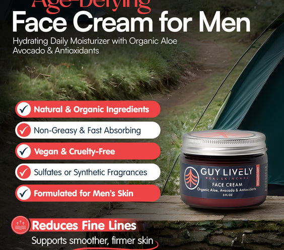Age Defying Face Cream for Men | Hydrating Moisturizer with Organic Aloe Avocado and Antioxidants