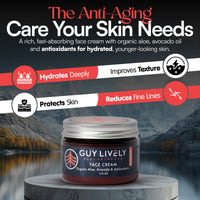 Age Defying Face Cream for Men | Hydrating Moisturizer with Organic Aloe Avocado and Antioxidants