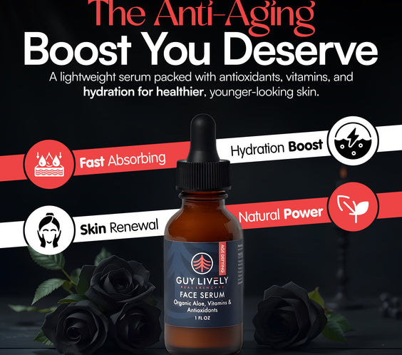 Age Defying Face Serum for Men | Antioxidant Rich Serum with Organic Aloe and Vitamins