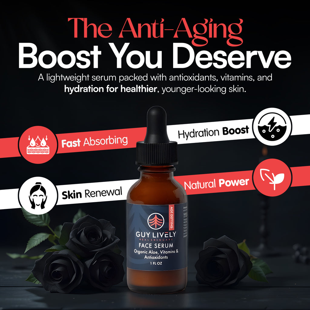 Age Defying Face Serum for Men | Antioxidant Rich Serum with Organic Aloe and Vitamins
