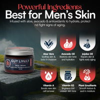 Age Defying Face Cream for Men | Hydrating Moisturizer with Organic Aloe Avocado and Antioxidants