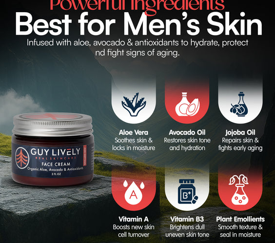 Age Defying Face Cream for Men | Hydrating Moisturizer with Organic Aloe Avocado and Antioxidants