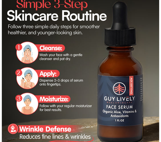 Age Defying Face Serum for Men | Antioxidant Rich Serum with Organic Aloe and Vitamins