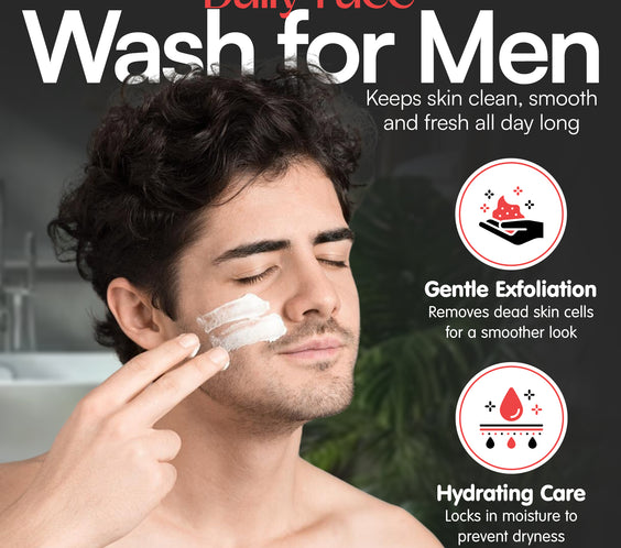 Age Defying Face Wash for Men | Organic Aloe and AHA Gentle Cleanser for Smoother Skin