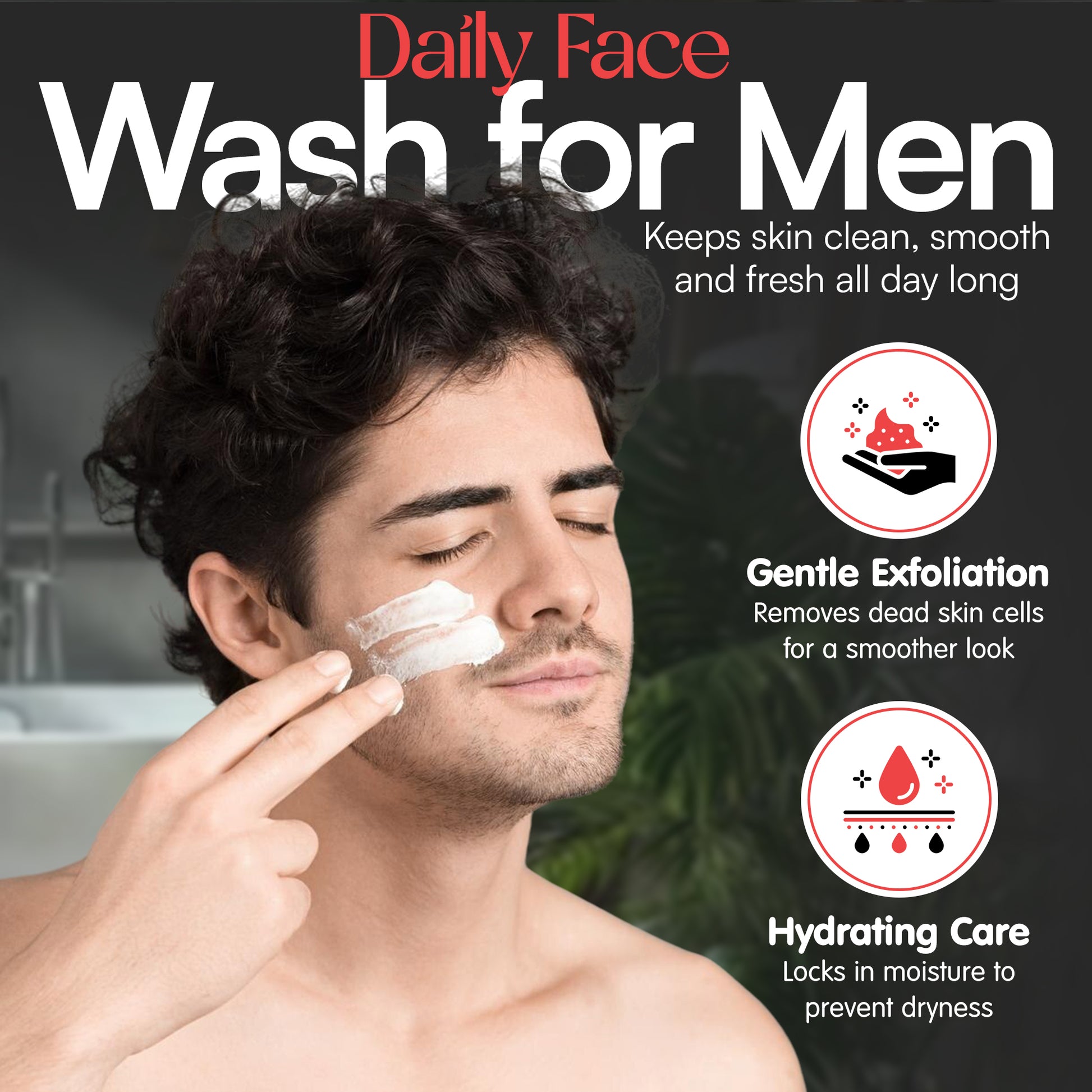 Age Defying Face Wash for Men | Organic Aloe and AHA Gentle Cleanser for Smoother Skin