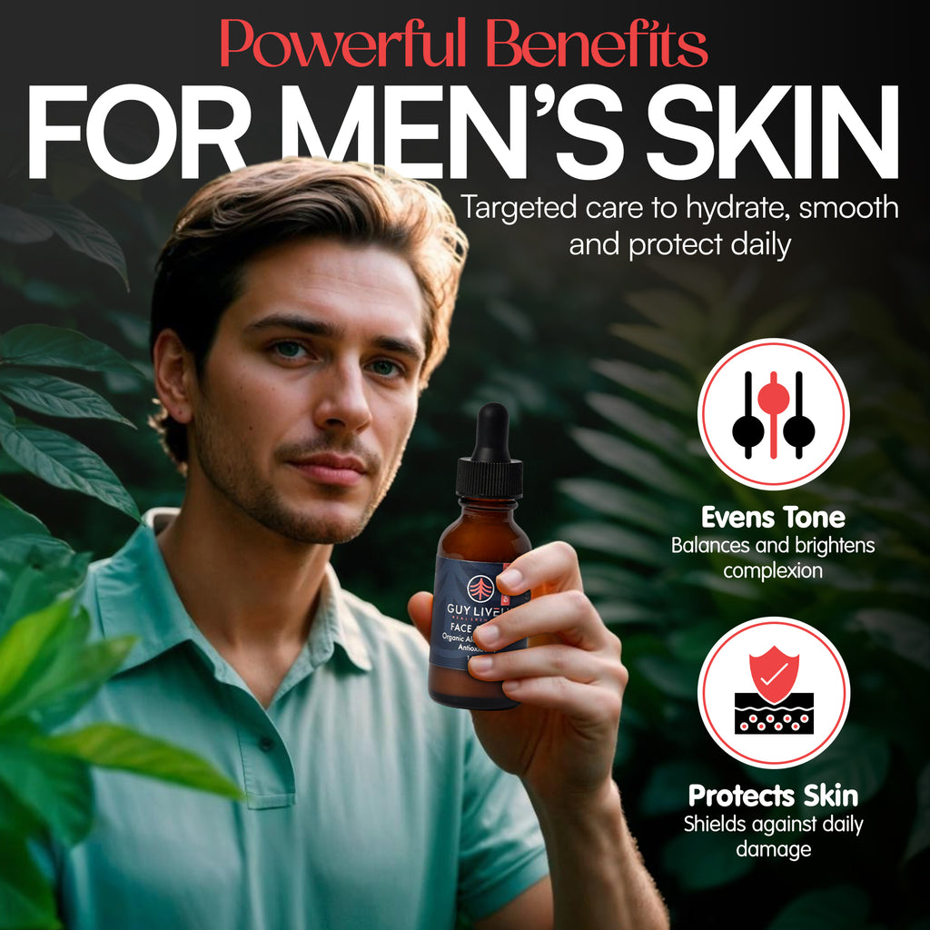 Age Defying Face Serum for Men | Antioxidant Rich Serum with Organic Aloe and Vitamins