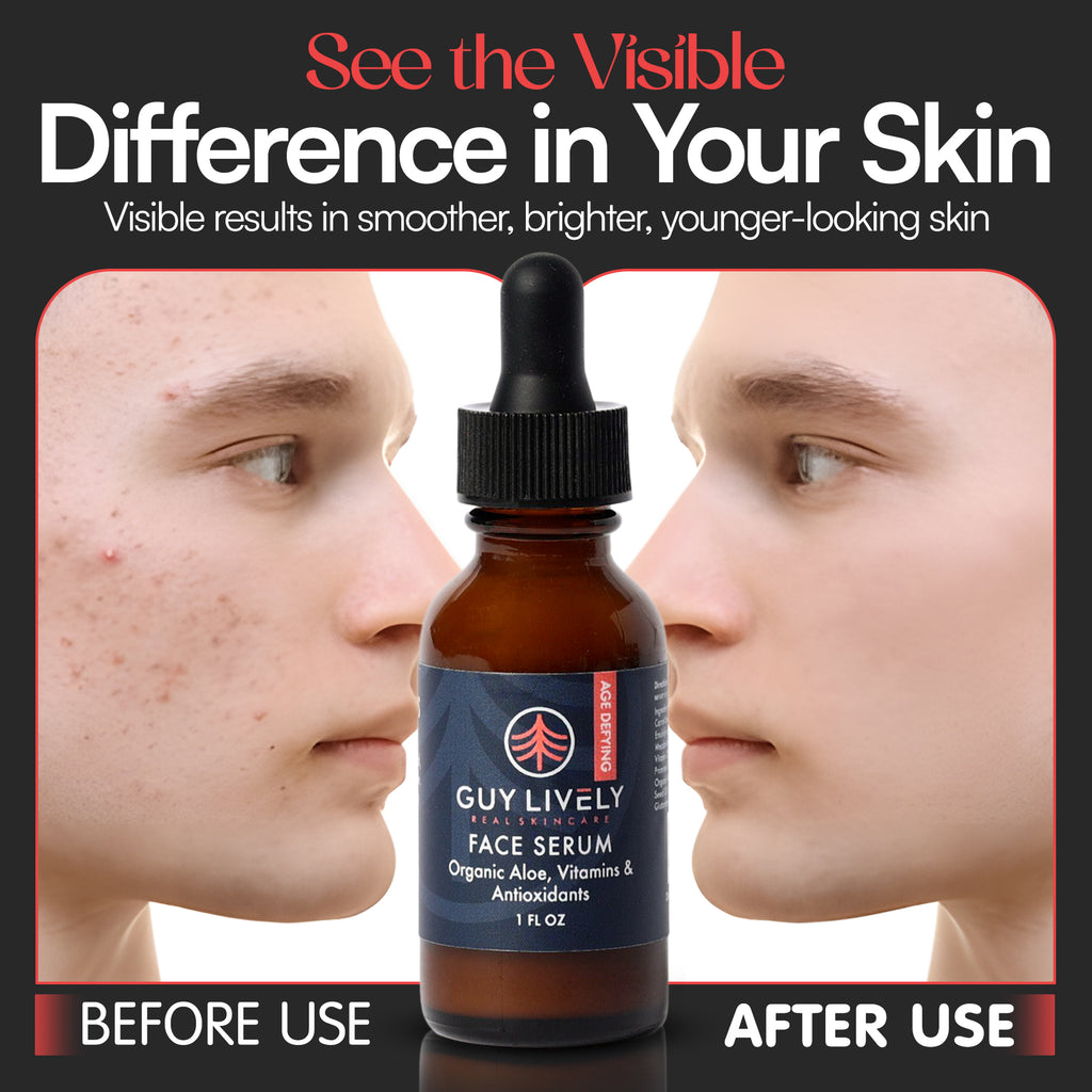 Age Defying Face Serum for Men | Antioxidant Rich Serum with Organic Aloe and Vitamins