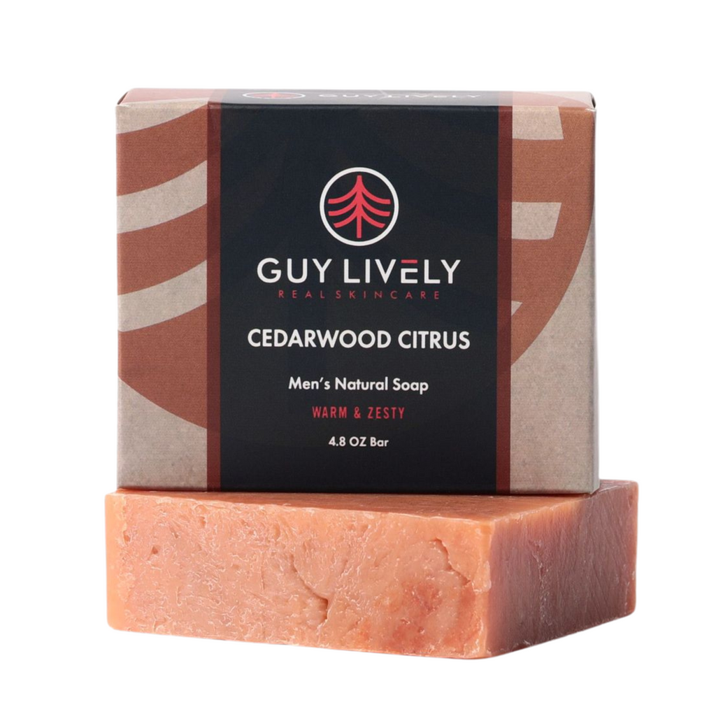 Cedarwood and Citrus Essential Oils in this Men's Natural Bar Soap